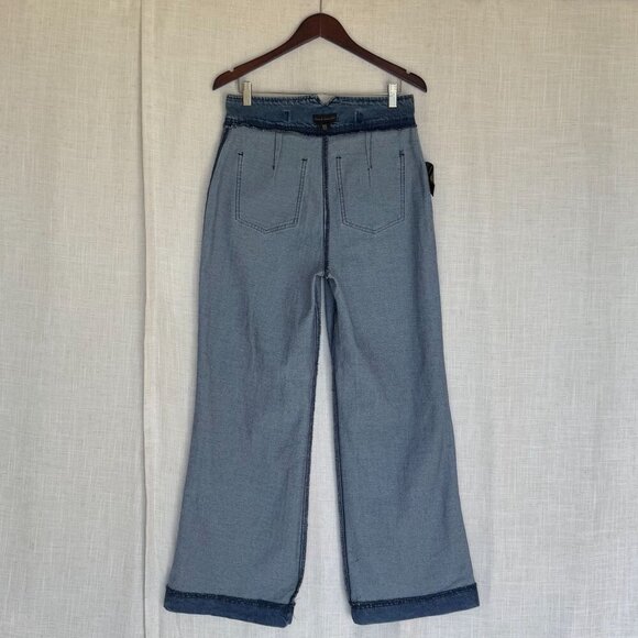 House of Harlow 1960 Stretch Cotton Denim High Rise Wide Leg Retro Jeans Size 30 - Picture 8 of 12